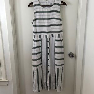 Linen maxi stripped dress